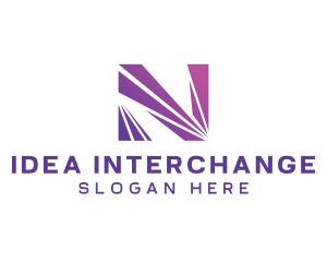 Modern Purple Letter N  logo design