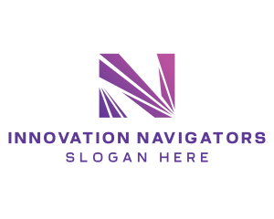 Modern Purple Letter N  logo design