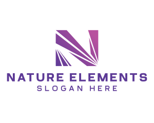 Modern Purple Letter N  logo design