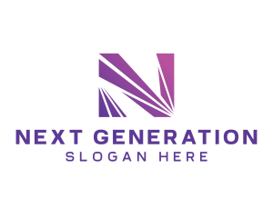 Modern Purple Letter N  logo design