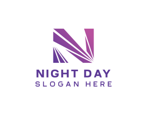 Modern Purple Letter N  logo design