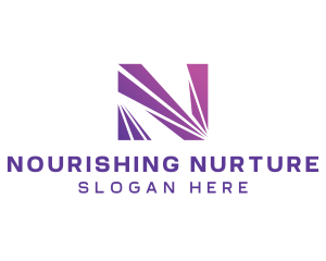 Modern Purple Letter N  logo design