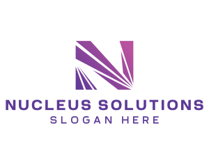 Modern Purple Letter N  logo design