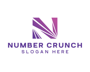 Modern Purple Letter N  logo design