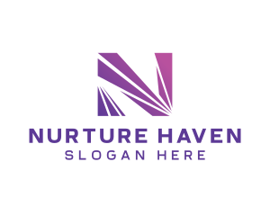 Modern Purple Letter N  logo design