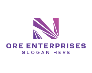 Modern Purple Letter N  logo design