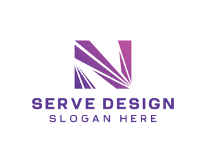 Modern Purple Letter N  logo design