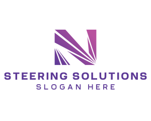 Modern Purple Letter N  logo design