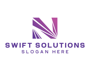 Modern Purple Letter N  logo design