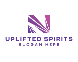 Modern Purple Letter N  logo design