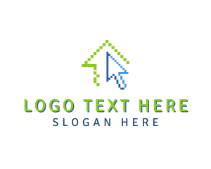 Click - Pixel House Cursor logo design