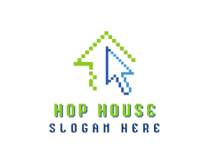 Pixel House Cursor  logo design