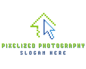 Pixel House Cursor  logo design