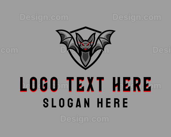 Scary Evil Bat Logo