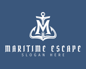 Coastal Anchor Letter M logo design