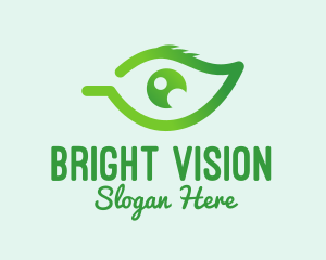 Green Leaf Eye  logo design