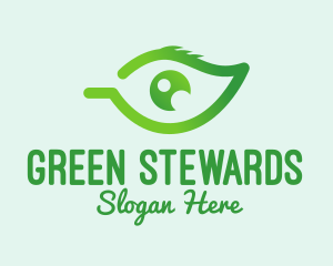 Green Leaf Eye  logo design