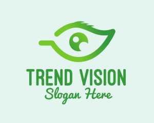 Green Leaf Eye  logo design