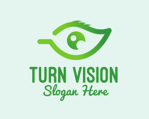 Green Leaf Eye  logo design