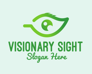 Green Leaf Eye  logo design