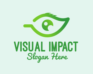 Green Leaf Eye  logo design