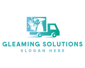 Housekeeping Cleaning Truck  logo design