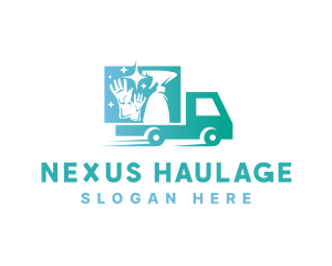 Housekeeping Cleaning Truck  logo design