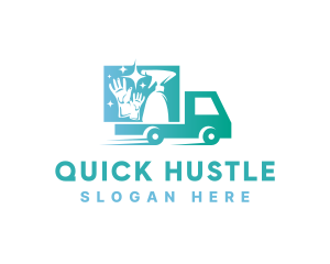 Housekeeping Cleaning Truck  logo design