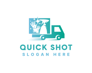 Housekeeping Cleaning Truck  logo design