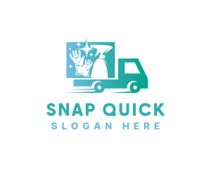 Housekeeping Cleaning Truck  logo design