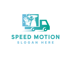 Housekeeping Cleaning Truck  logo design