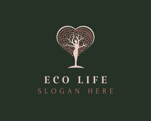 Heart Tree Woman logo design