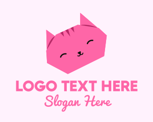 Pink Cat Origami  logo