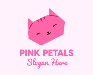 Pink Cat Origami  logo design