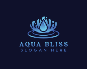 Aqua Water Ripple logo design