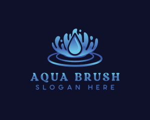 Aqua Water Ripple logo design