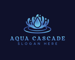 Aqua Water Ripple logo design