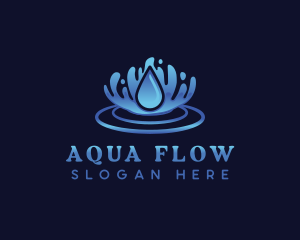 Aqua Water Ripple logo design