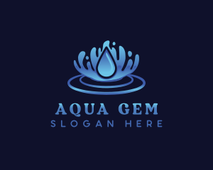 Aqua Water Ripple logo design