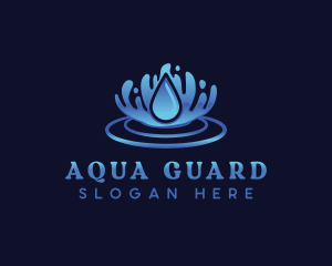 Aqua Water Ripple logo design