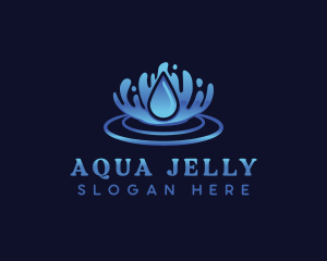 Aqua Water Ripple logo design