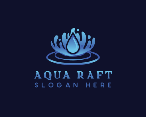 Aqua Water Ripple logo design