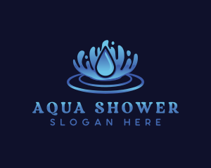 Aqua Water Ripple logo design