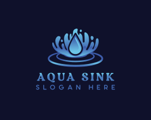 Aqua Water Ripple logo design