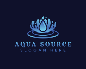 Aqua Water Ripple logo design