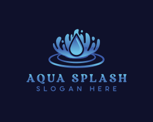 Aqua Water Ripple logo design