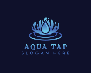 Aqua Water Ripple logo design