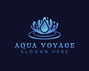 Aqua Water Ripple logo design