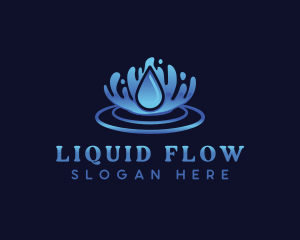 Aqua Water Ripple logo design