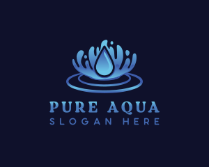 Aqua Water Ripple logo design